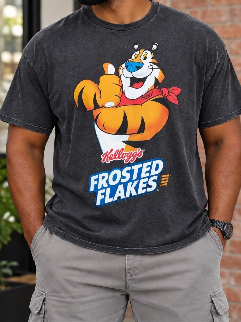 Kellogg’s Frosted Flakes Tony the Tiger Graphic T-Shirt Men’s Large New -R